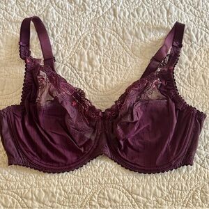 Like New Vintage Chantelle Bra, Burgundy,  Style #3371 Size 38DD